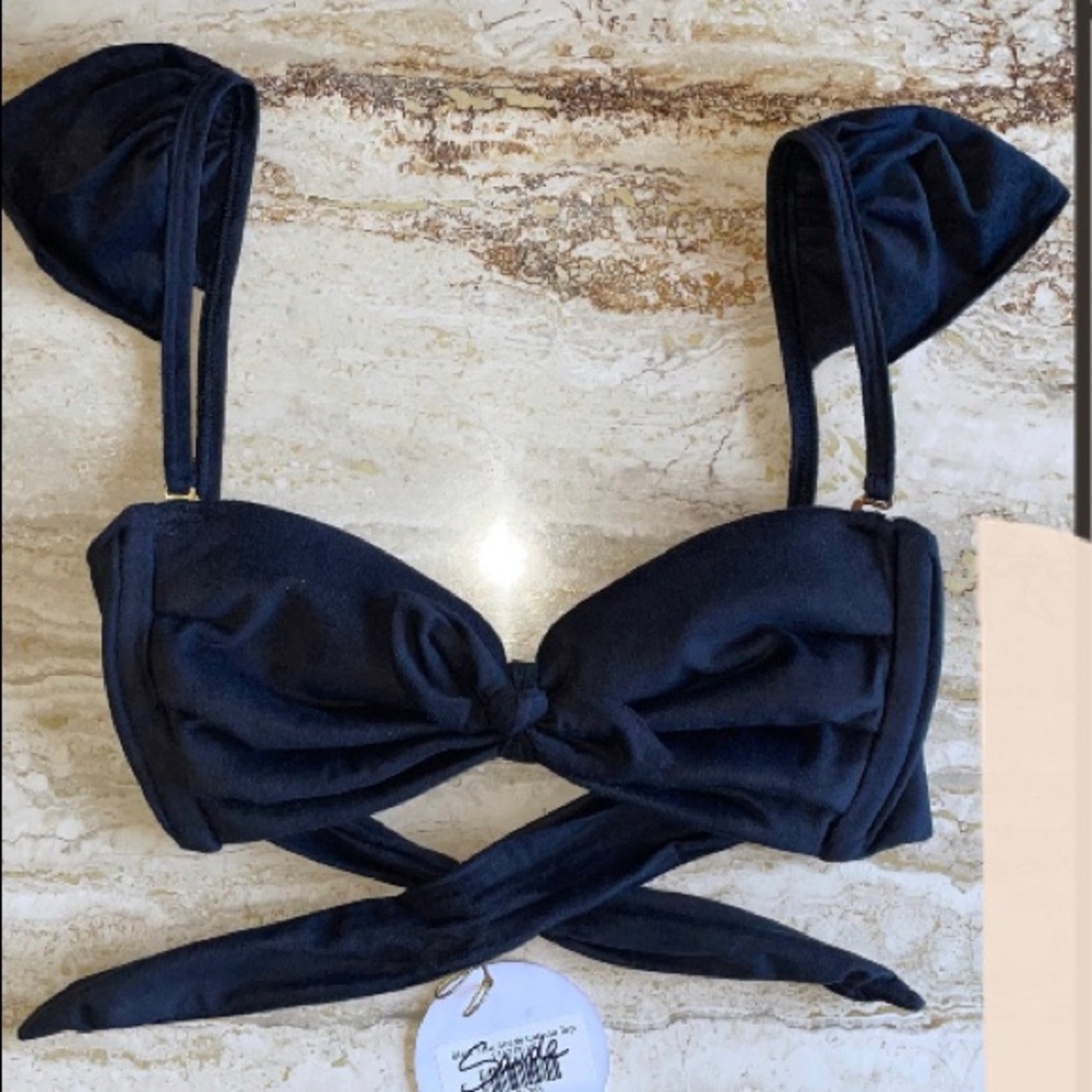 Montce Black Suede Bikini Top
